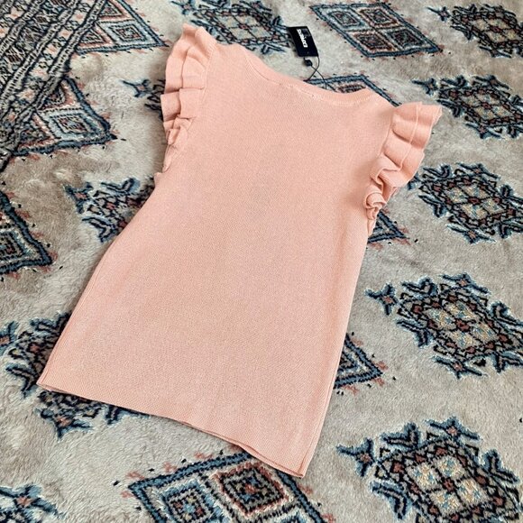 *NWT* Blush Pink Keyhole Neck Sleeveless Knit Semi-Crop Sweater Top - Size XS - Picture 4 of 16